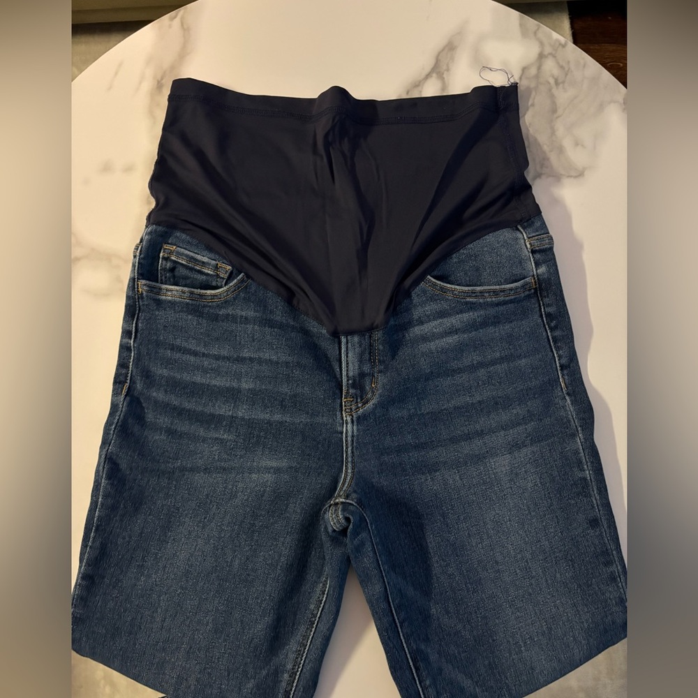 Maternity Dark Blue Jeans with Stretch Waistband - Picture 2 of 2